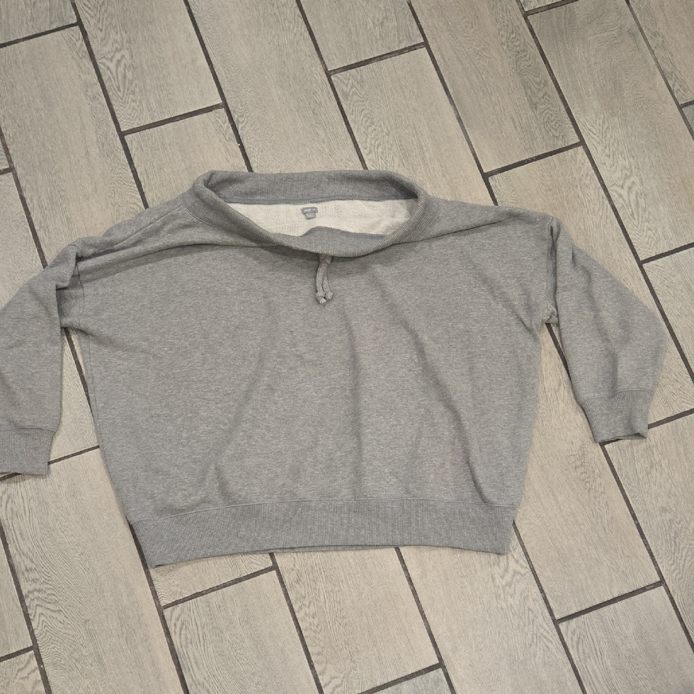 Aerie Grey‎ Mock Neck Drawstring Pullover Sweatshirt Women's Large